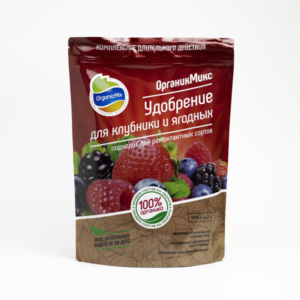 Удобрение "ОрганикМикс" для клубники и ягодных 800г, изображение 0